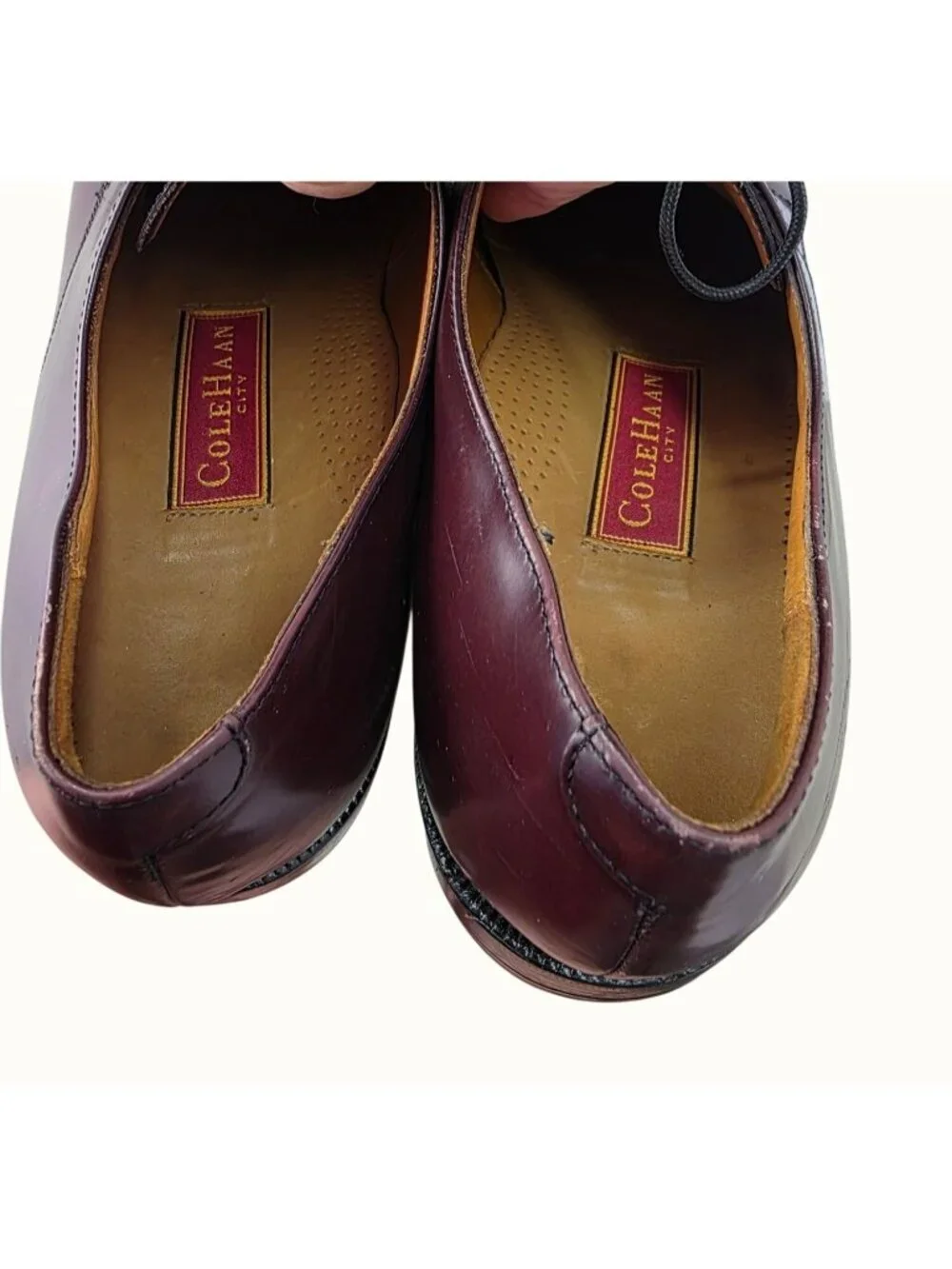 Cole Haan Mens Dress Shoes 12D Burgundy Leather Oxford Vintage Made in India